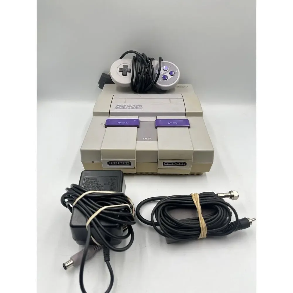 Super Nintendo Entertainment System SNES Console w OEM Controller & Cords Tested